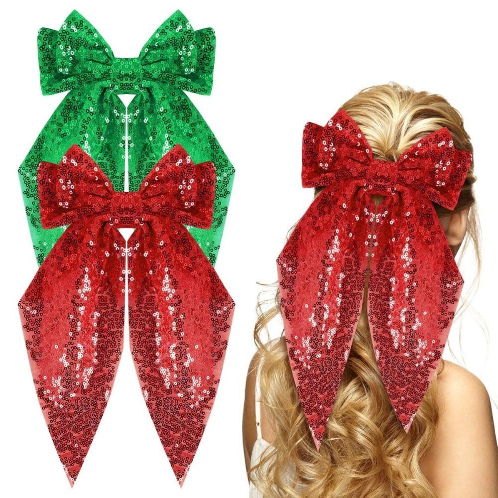 Big Bows Sequin Bow Hair Clip Handmade Bowknot Hair Accessories Party Accessories