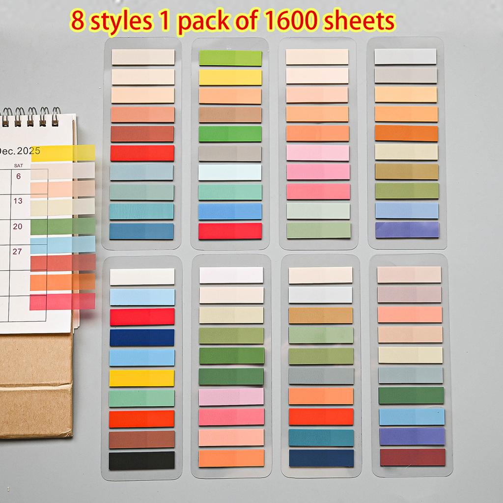 200-1600 Sheets Transparent Colorful Index Creative Memo Pads Office School Stationery Self-Adhesive Stickers Sticky Note Pads