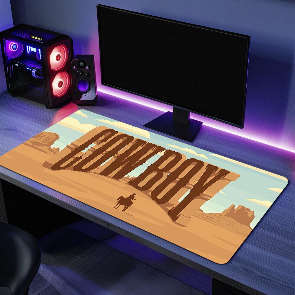 Feet Outdoor Cowboy Riding WILD WEST Mouse Pad Large Desk Mat Keyboard Ergonomic Office Rubber PC Nonslip Antifray Home Custom