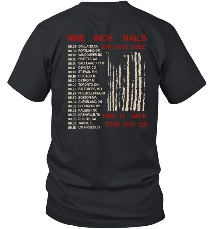 

Nine Inch Nails Peel It Back Tour 2025 Dates T-Shirt With Boys Noize 4XL