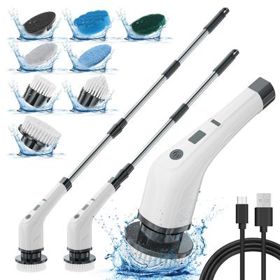 Wireless Electric Cleaning Brush, Adjustable Handheld Long Handle, Smart Cleaning Brush, Household Cleaning Kitchen And Car Cleaning 9-In-1