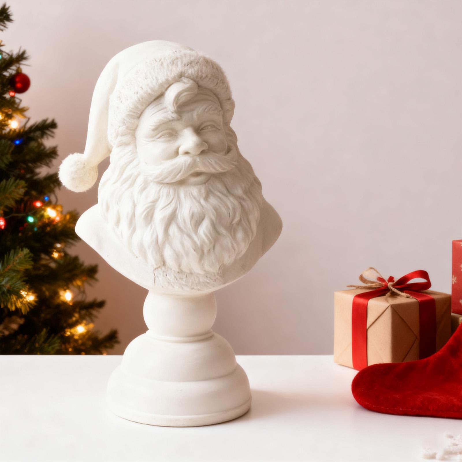 

Santa Bust Christmas Tabletop Decoration Resin Half Body Santa s Figurine Santa Claus Bust for Home Dorm Apartment Counter China Mainland