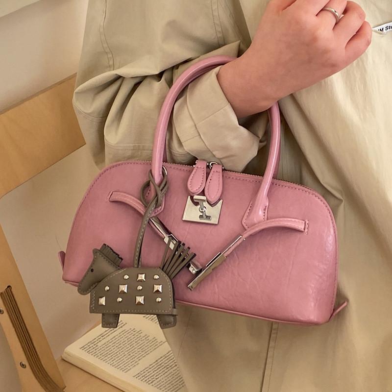 Minimalist Shell Bag For Women With Synthetic Leather And Zipper Closure For Daily Use