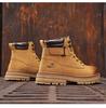 Men's Tough High-Top Yellow Leather Boots, British Style, Non-Slip, 2025 New Autumn/Winter Collection