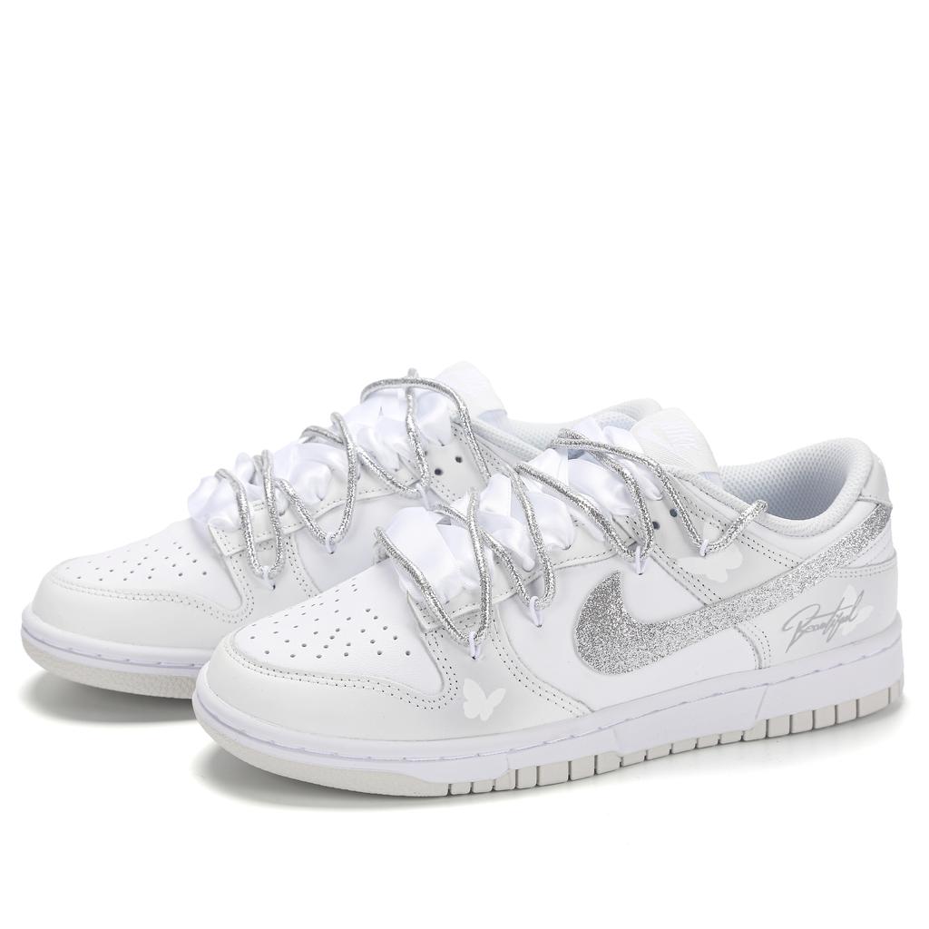 Nike Dunk Abrasion Resistant Abrasion Resistant Low Top Skateboard Shoes Women's Silver Gray DD1391-103(Team1225-)