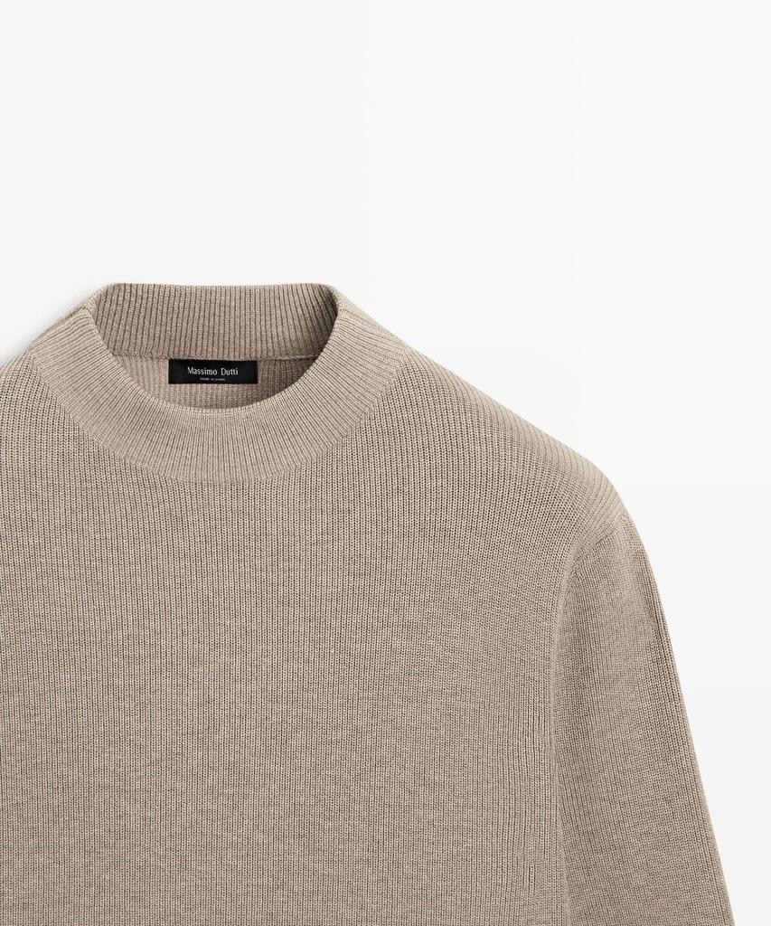 Masimodutti Turtleneck Cotton Blend Knit Sweater