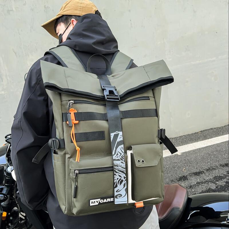 

KANDEXS Men s Casual Roll-Top Laptop Backpack 17 inch