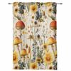 Mushroom Sunflower Flower Plant Vintage Curtains for Bedroom Living Room Drapes Kitchen Kid's Room Window Curtain Home Decor