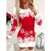 Long Sleeve Elegant Fashion Women Mini Dresses All Season 3D Printed Street Ladies Dress