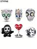 Charms Plata Halloween Skull Ghost Heartshaped Beads Copper Plated Fit Charms Original Bracelet For Jewelry Making Diy Charm