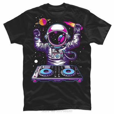 Camiseta de Astronauta Música Psicodélica DJ Psytrance Techno EDM Festival Divertida Oversize Unisex Ropa de Hombre Camiseta Camisetas