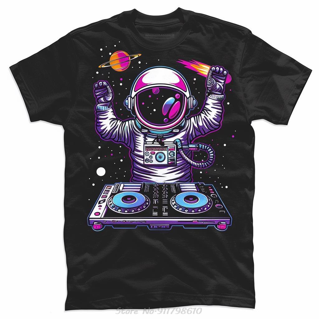 Astronaut Psychedelic Music DJ Psytrance Techno EDM Festival T-Shirt Funny Oversized Unisex Tshirt Men Clothing Tshirt Tees