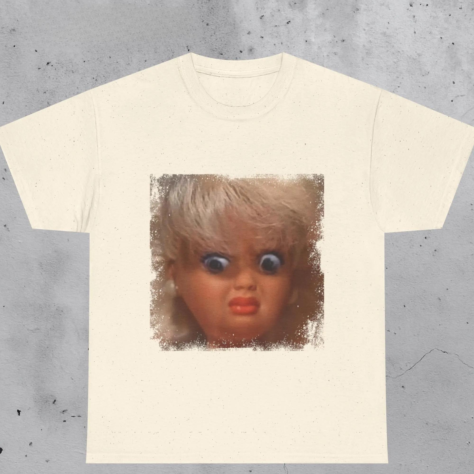 

Funny Doll Meme TShirt Unisex Summer Angry Face Vintage Distressed Graphic Tee Streetwear Short Sleeve Casual Oversized Top 4XL