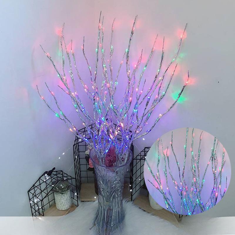 1 PC White Birch Branch Lights Battery Operated 20 LED Fairy Lights Willow Branches for Home Bedroom Inside Outdoor Decoration