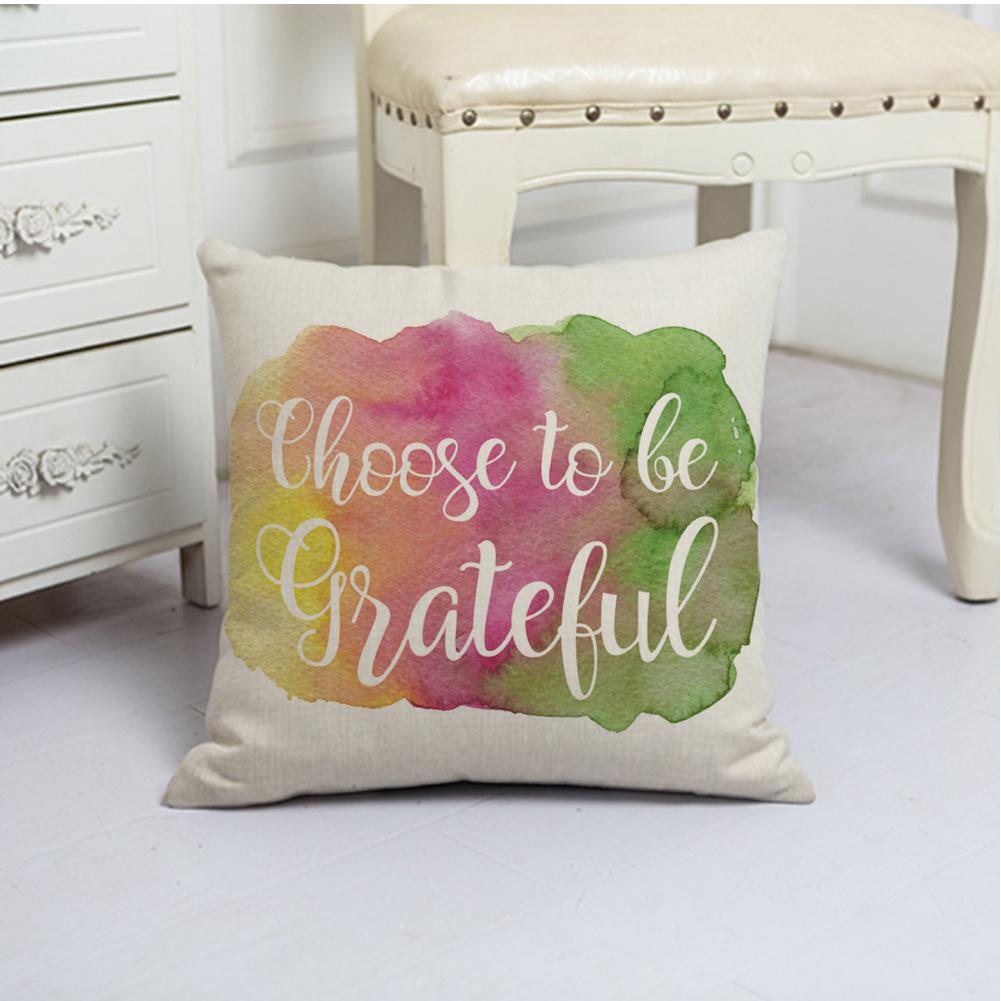 White Pumpkin Thanksgiving Garland Flax Pillow Case European and American Fashion Home