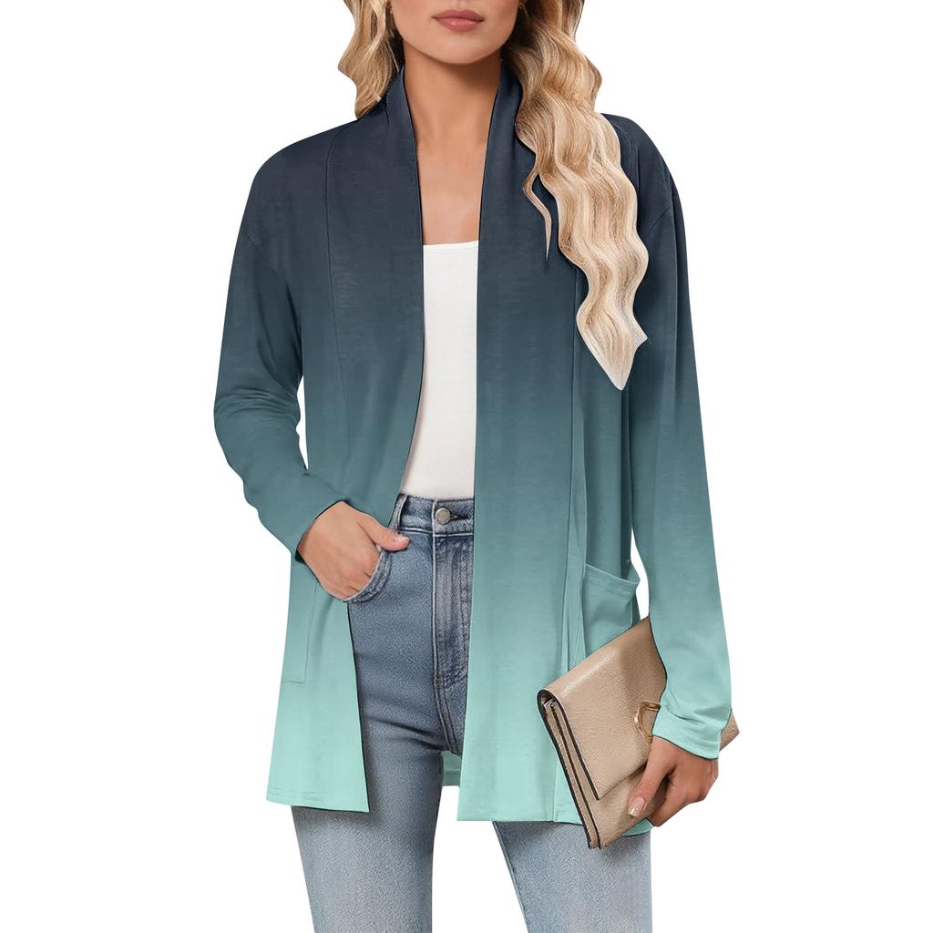 Women'S Long Sleeve Cardigan Tops Blouse Women'S Casual Daily Long SleeveTop V Neck Fashion Printed Shirt Top