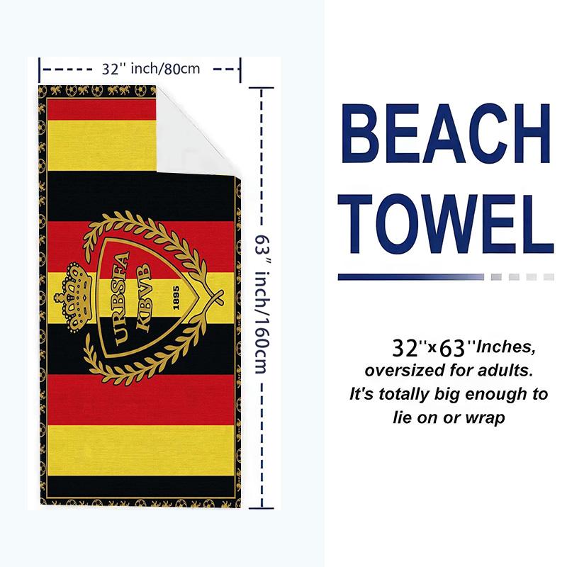 Belgica Print Beach Towel, Large Soft Quick Dry Towel for Beach Camping Swimming