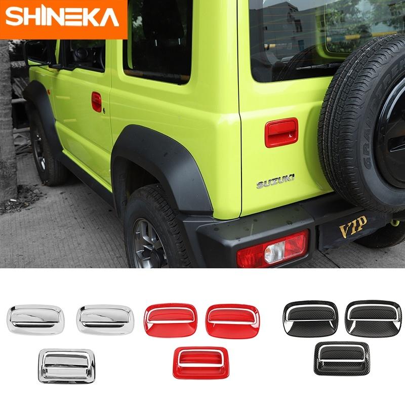 

SHINEKA 6 шт. наклейки для автомобиля Suzuki Jimny, автомобильная боковая дверь, задняя дверная ручка, декоративная крышка для Suzuki Jimny