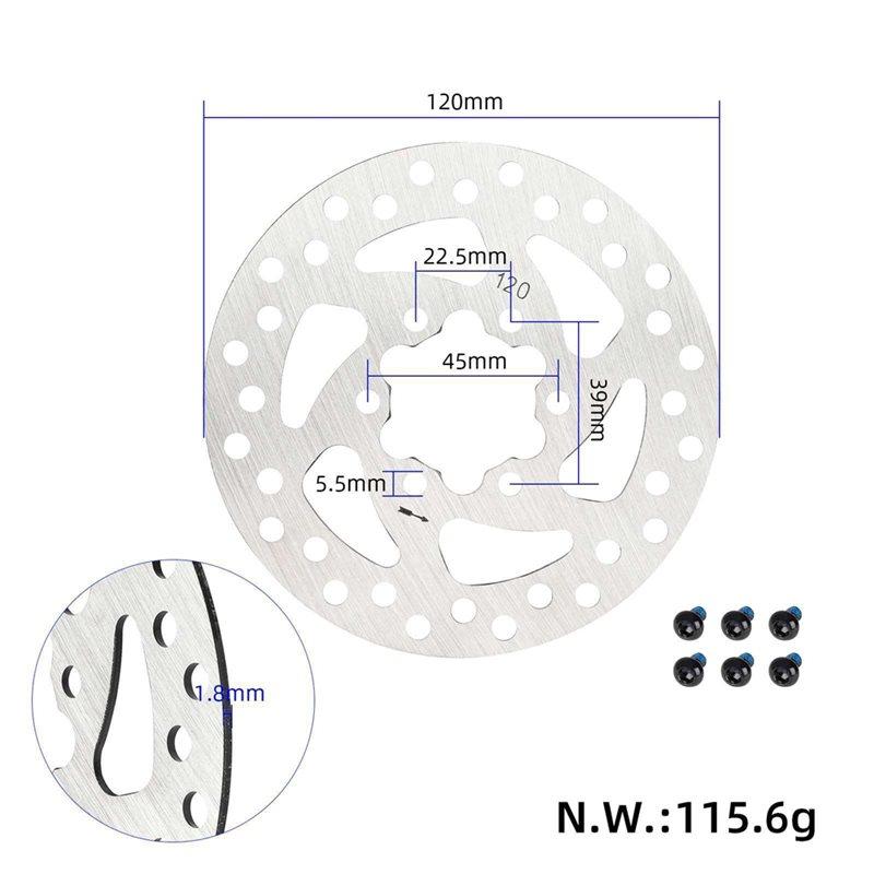 NEW HOT In Stock-Wear Resistant 120Mm Brake Disc 6 Holes Stainless Steel For Ninebot MAX G3/ZT3 ZT3 Pro Electric Scooter Replace