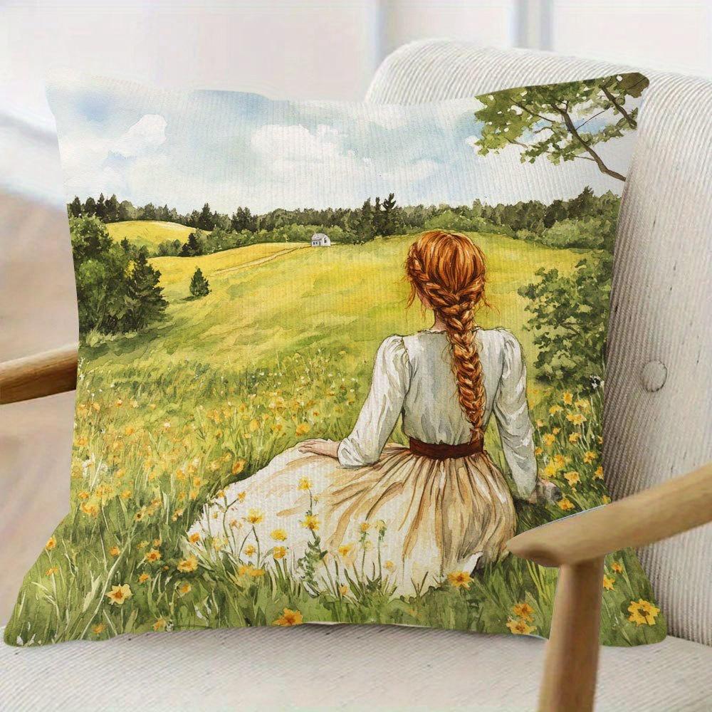 1Pc Anne Of Green Gables Inspirational Quote Pillow Cover, 18X18 Inch, Soft Short Plush, Single-Sided Print, Zip Closure - Ideal
