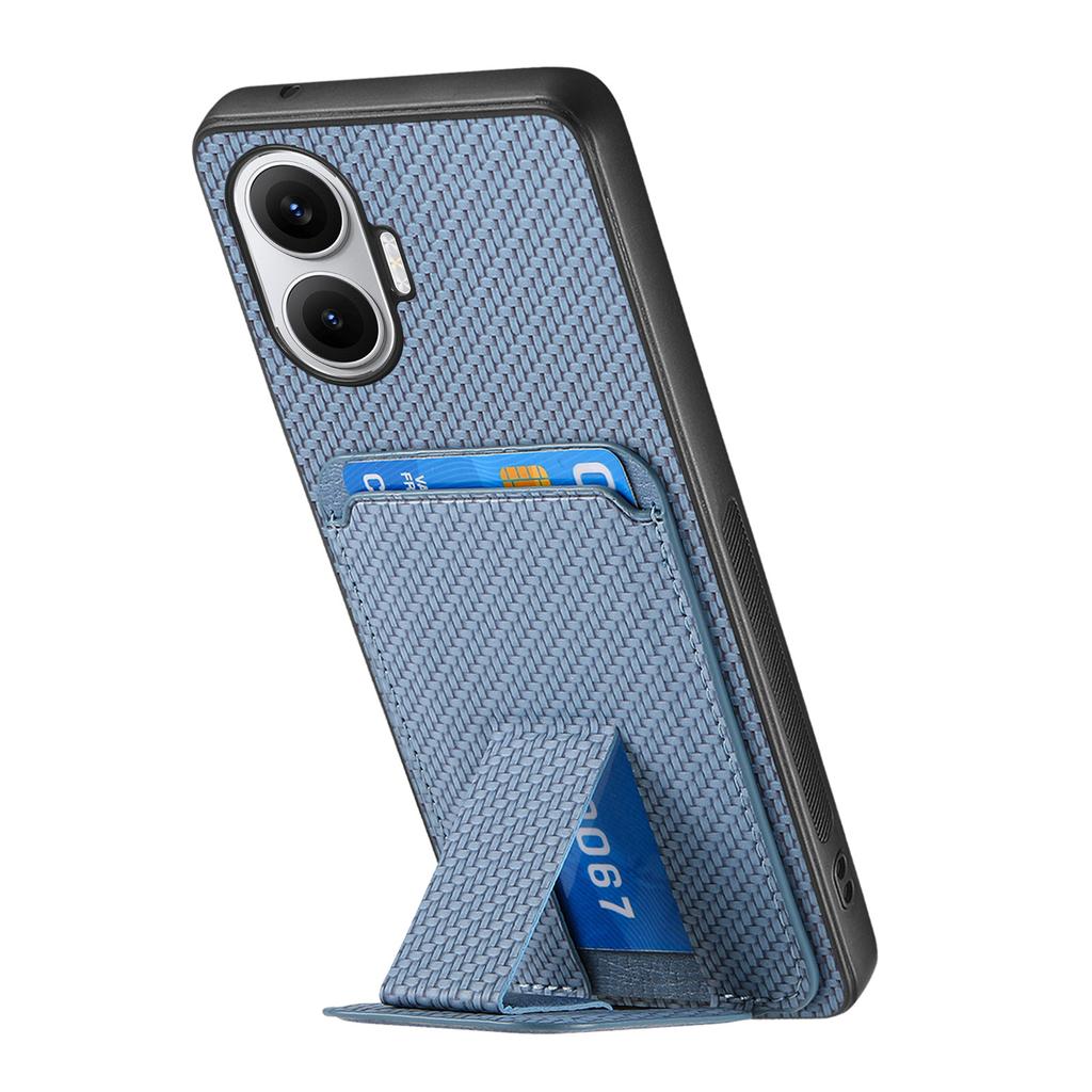 For Xiaomi Redmi Turbo 4 Pro 5G Case Card Holder Carbon Fiber Texture Leather Coated TPU Phone Cover