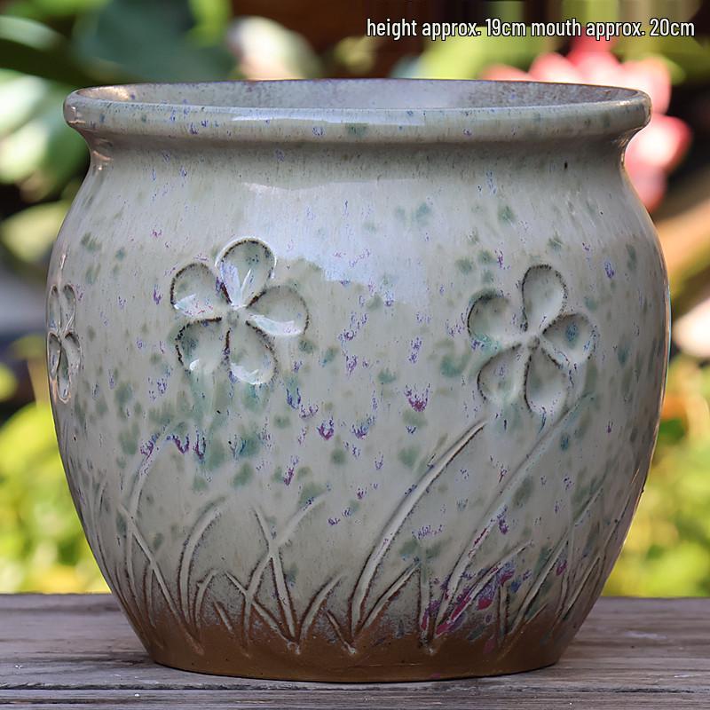 Minimalist Large Coarse Pottery Flower Pot for Succulents and Green Plants