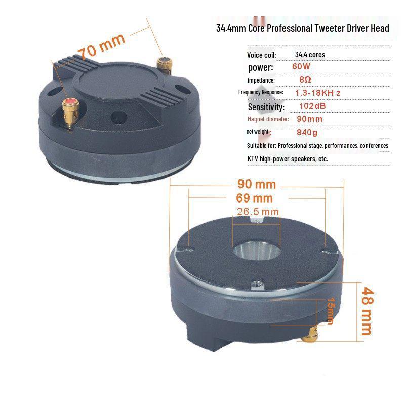 Horn Tweeter Flat Mouth Driver Unit: 34/44/75/100-Core Speaker Audio Tweeter