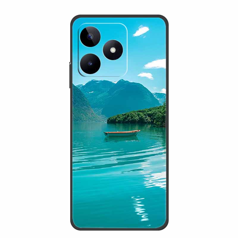 6.74" For Realme Note 50 Case Black Silicone Soft TPU Phone Cases Back Cover For Realme Note 50 Case Note50 Protective Coque Bag