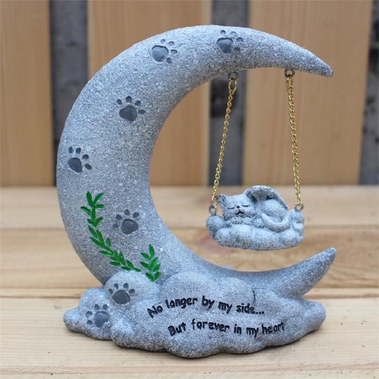 Pet Memorial Statue Dogs Cats TombstonesFigurine Resins Sculpture Garden Decors