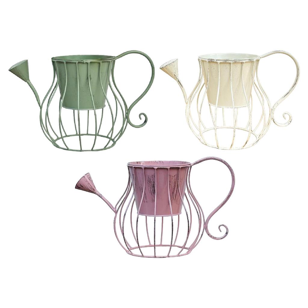 Văzătoare în formă de stropitoare Ghiveci pentru plante Ghiveci de flori Decorațiune pentru casă Cadou unic cu mâner Ghiveci rustic din fier Ghiveci de flori pentru grădină în aer liber