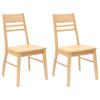 Chaises de salle à manger - MAISON EXCLUSIVE - Lot 2 - Bois de hévéa massif - Dossier ergonomique - Pieds carrés