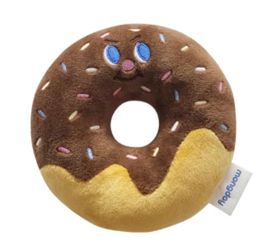 

Plush Pet Dog Squeak Toy Accessories,Soft Donut Design Puppy Chew Toy,Cute Puppy Bite Training Accessories,for Small Medium Dogs 11cm Dia коричневый