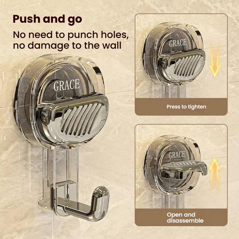 Transparent Suction Hooks Strong Vacuum Power Traceless No-Drilling Adhesive Hooks For Home Bathroom Kitchen Door Back