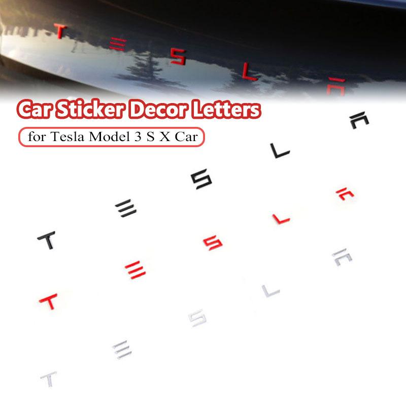 Car ABS 3D Letters Hood Emblem Badge Car Stickers Styling Car Accessories Wording 3D Letter For Tesla Model3 Model Y Model S X