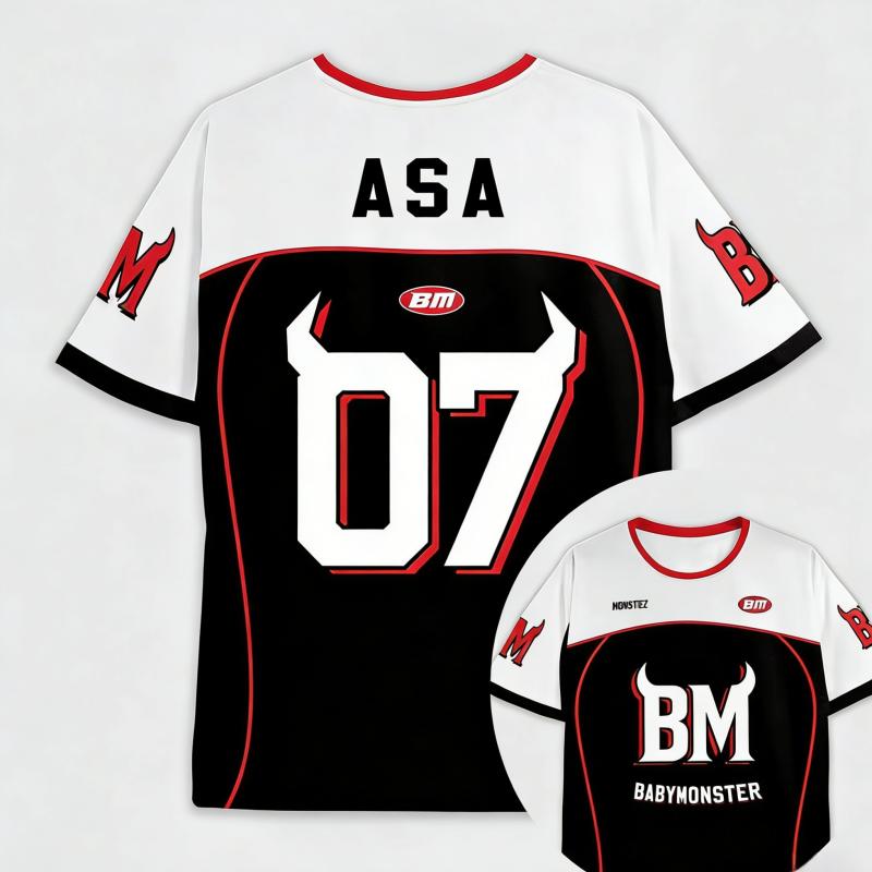 2026 New Y2K Fashion T-Shirt Men and Women BABYMONSTER Youth Round Neck Breathable Quick Drying Jersey Boy's Girl'