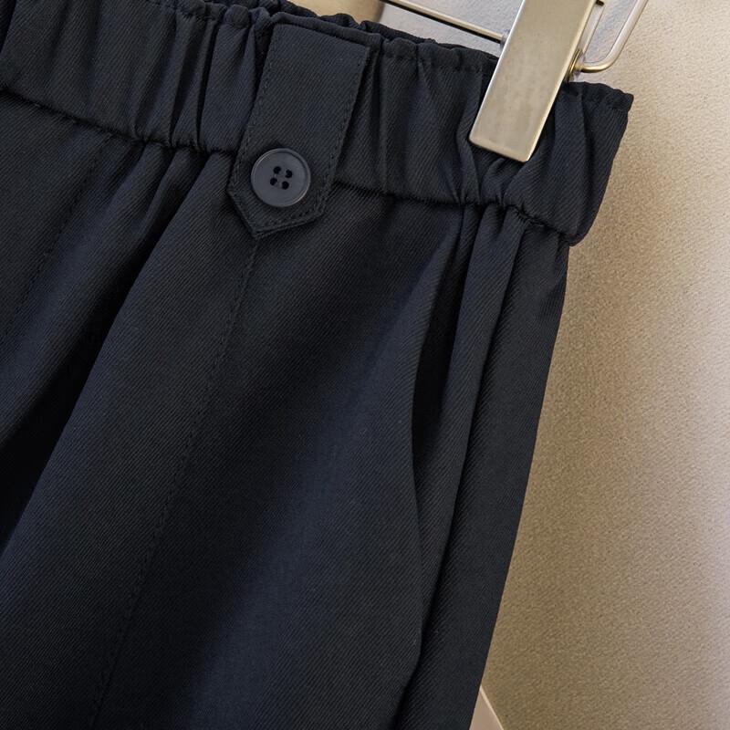 Silbaishe Women's Solid Elastic Waist Straight Leg Pants