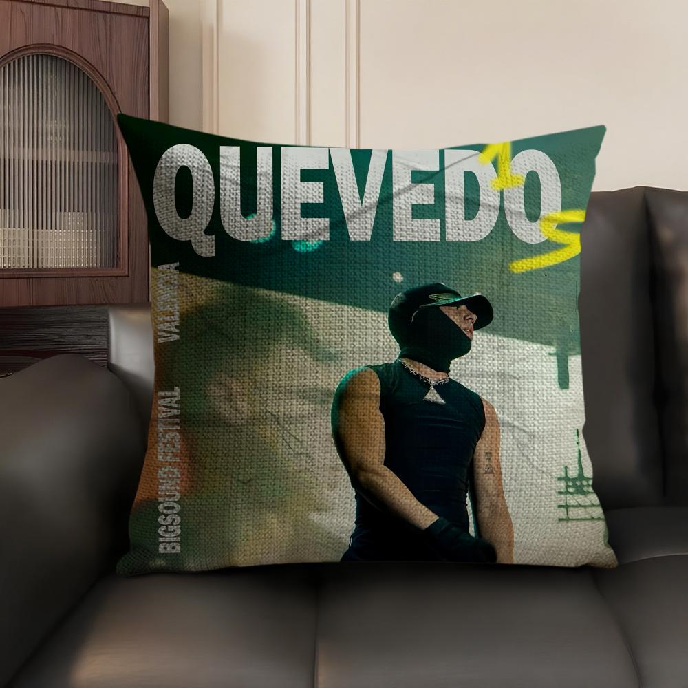 QQuevedo Buenas Noches Cushion Cover Natural Linen Organic Fabric DoubleSided Printing Sofa Home Decor Gift Pillow Case