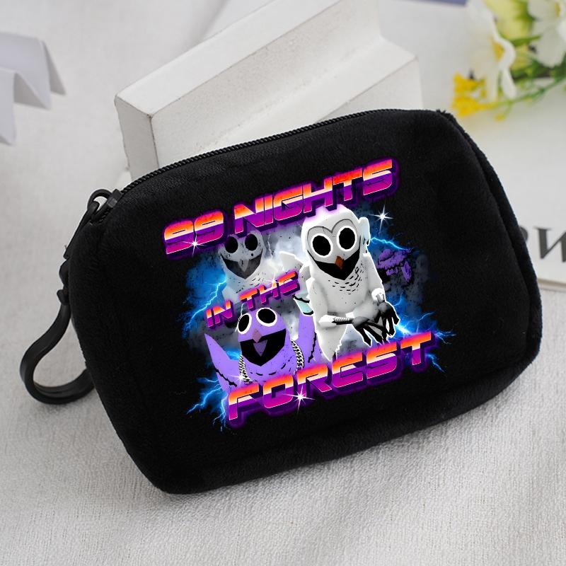 99 Nights In The Forests Soft Coin Purses Cartoon Print Mini Zipper Wallets Portable Key Change Pockets Storage Bags Boys Gift