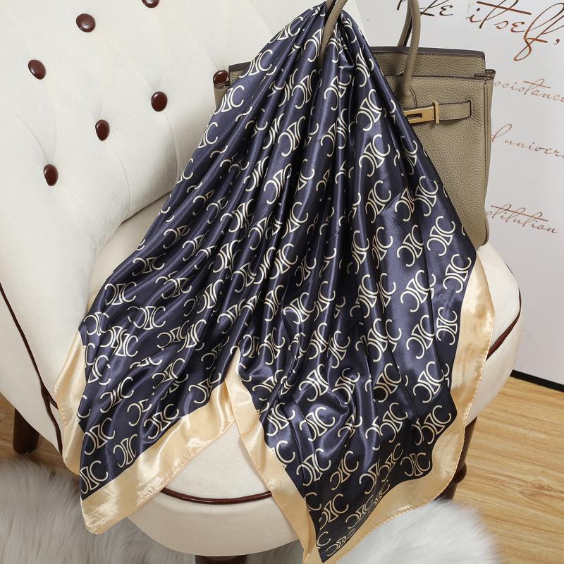 90 Square Scarves, Silk Scarves, Women's New Spring and Summer High-end Sense Versatile, Thin Scarves, Shawls Outside