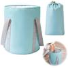Akindou Foldable Bucket with Heat Retention and Insulation, Footbath Bucket, Multipurpose for Outdoor Use, Includes Storage Bag (Large)