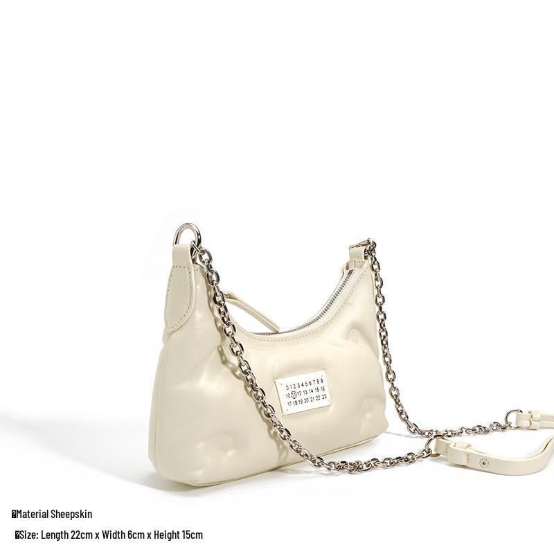 Spring 2024 Women's Genuine Leather Shoulder Crossbody Bag - Trendy Small Square Underarm Handbag