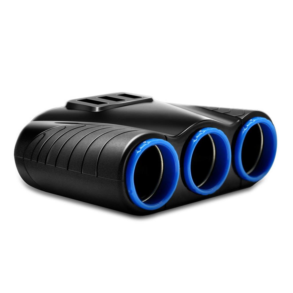 12-24V 3Ways Car Lighter Socket Splitter USB Charger Power Adapter Replacement for Vehicles and
