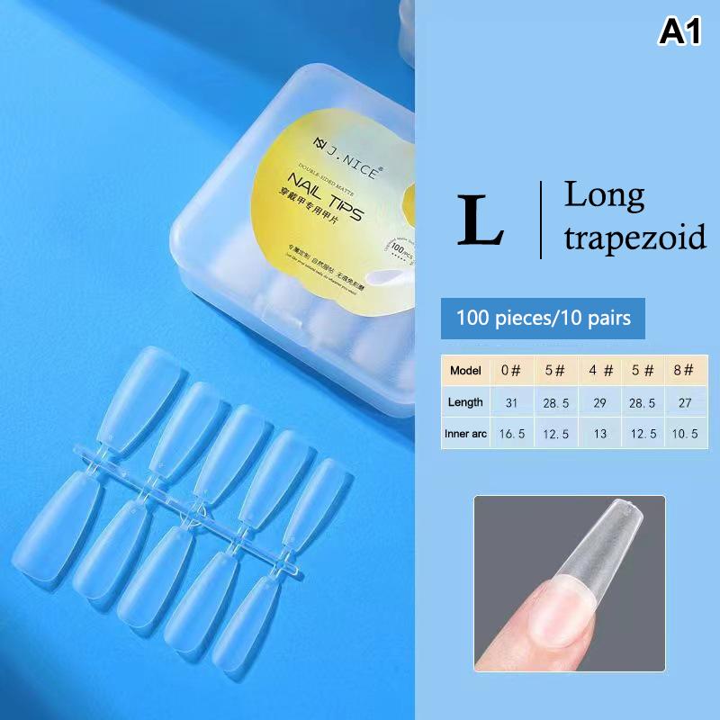 100 Pièces Embouts d'Ongles Amande Couvrance Totale Mat Gel Souple Faux Ongles Pour Salon de Manucure DIY Manucure Maison Création d'Art pour Ongles
