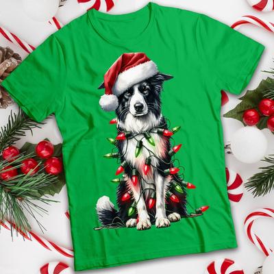 Lustiges Hässliches Herren- und Damen Border Collie Weihnachts-T-Shirt #MC