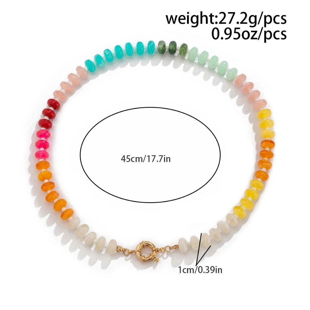 Acrylic Beads Choker Necklace Bohemian Neck Jewelry Fashion Bead Collarbone Chain  Gift