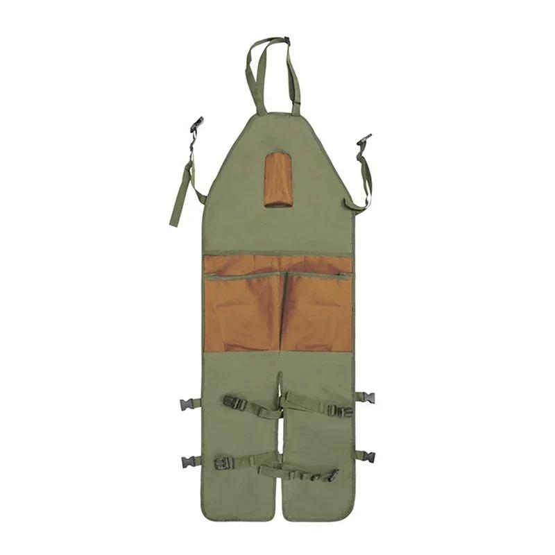 

Hot Wear-resistant Oxford Apron For Gardening Work Multiple Pockets For Small Tools Pruning Branches Picking Work Aprons коричневый