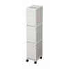 Shinki Gosei Tombo Unido 3-Tier Trash Can, 30 Liters, Slim Design with Casters, Kitchen Sorting, No Lid Needed, White, 20.5cm Wide X 29.5cm Deep X 105