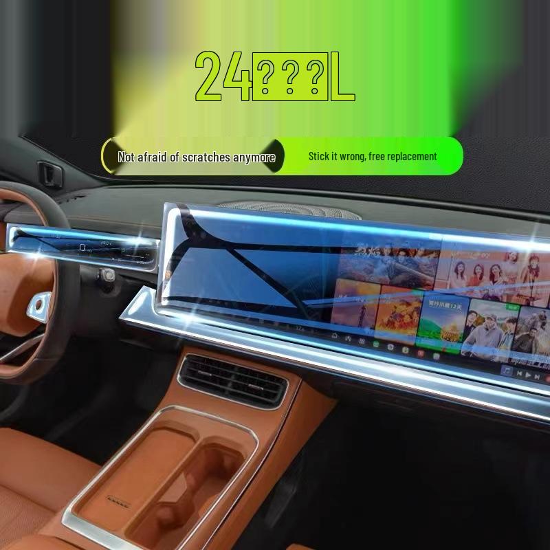 Nezha L Interior Dashboard Film: Compatible with 25 Models, Transparent TPU Screen Protector for Car Decoration.