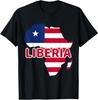 Liberia Liberian Pride Flag Map Africa Print T-Shirt