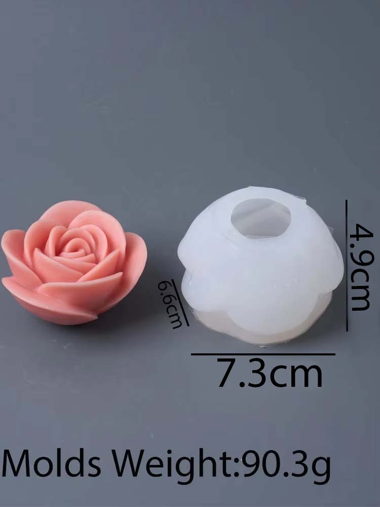 3D Rose Flower Shape Silicone Candle Mold DIY Aromath Soap Candles Molds Chocolate Baking Making Valentine's Day Craft Gifts